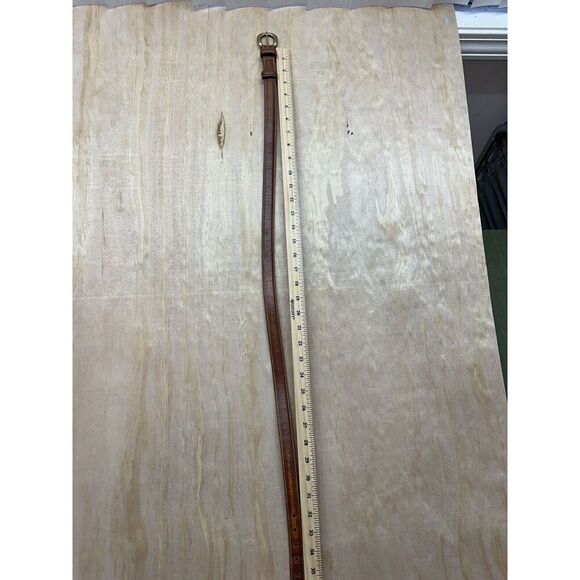 TRAFALGAR Brown Leather‎ BELT - Brass Buckle Simple Design 34” - Picture 5 of 6